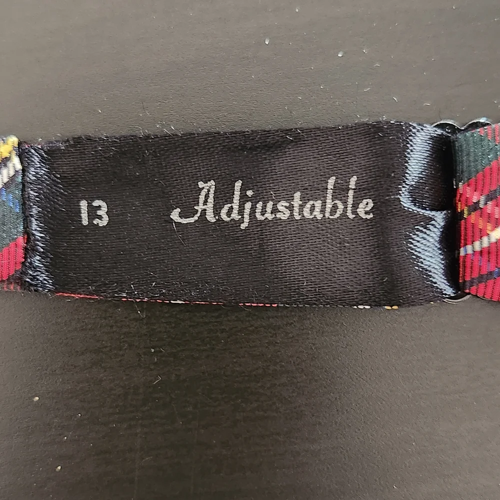 Lands’ End Boy's Silk Red Plaid Bow Tie Size 13